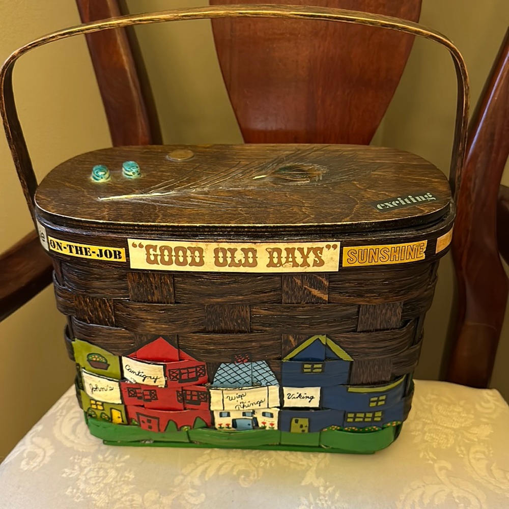 Vintage Caro Nan Cantigny basket purse, 1969 penny